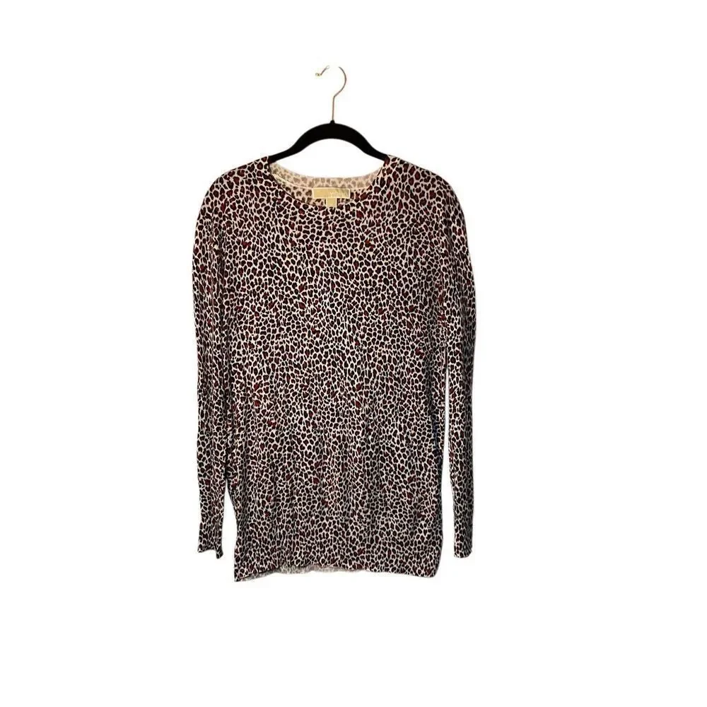 Michael Kors women’s cheetah print, long sleeve sweater, size medium